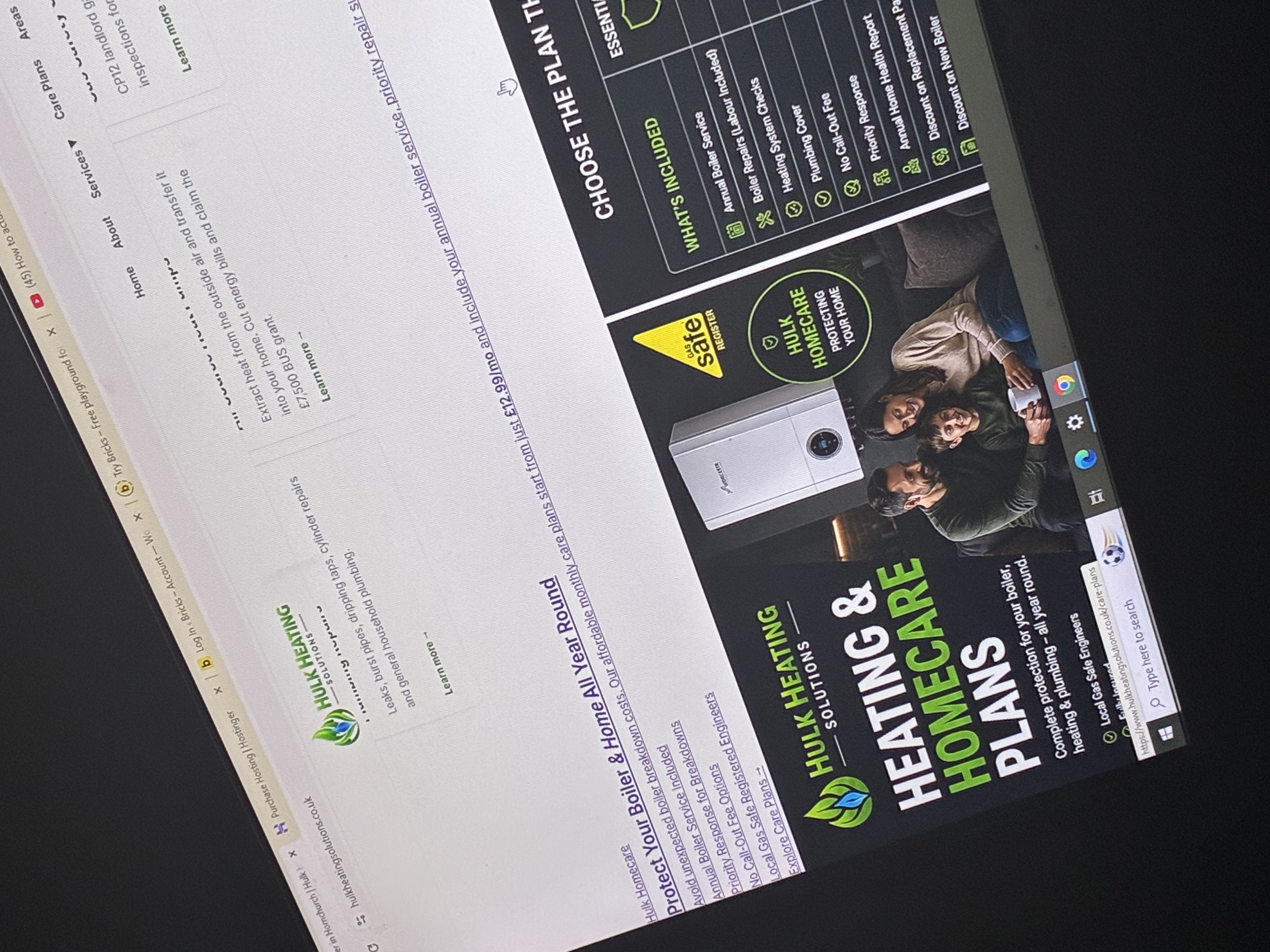 Hulk Heating & Homecare Plans flyer